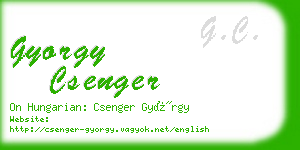 gyorgy csenger business card